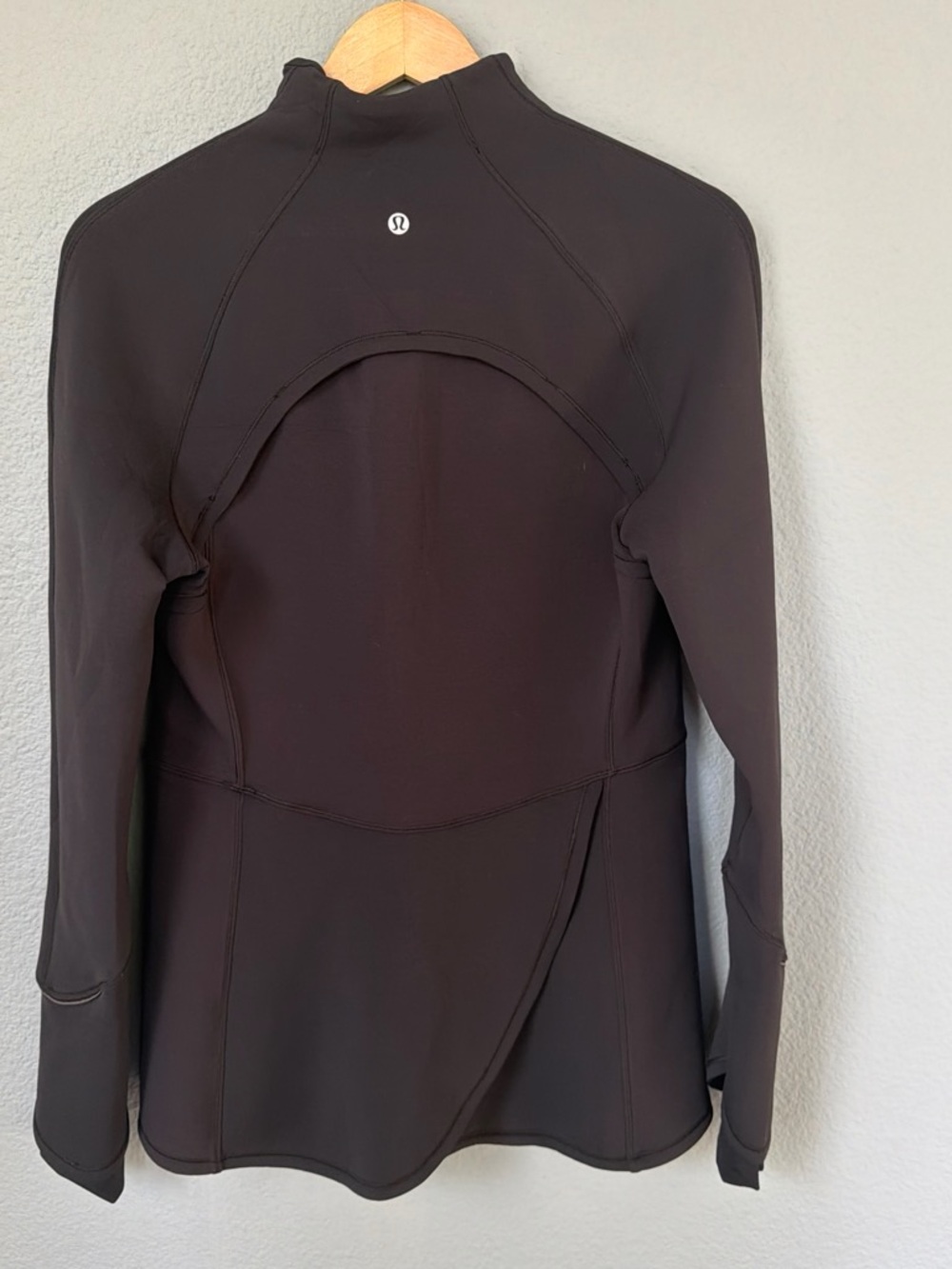 lululemon athletica Black Long-Sleeve Running 1/4 Zip with Cutout Back Detail